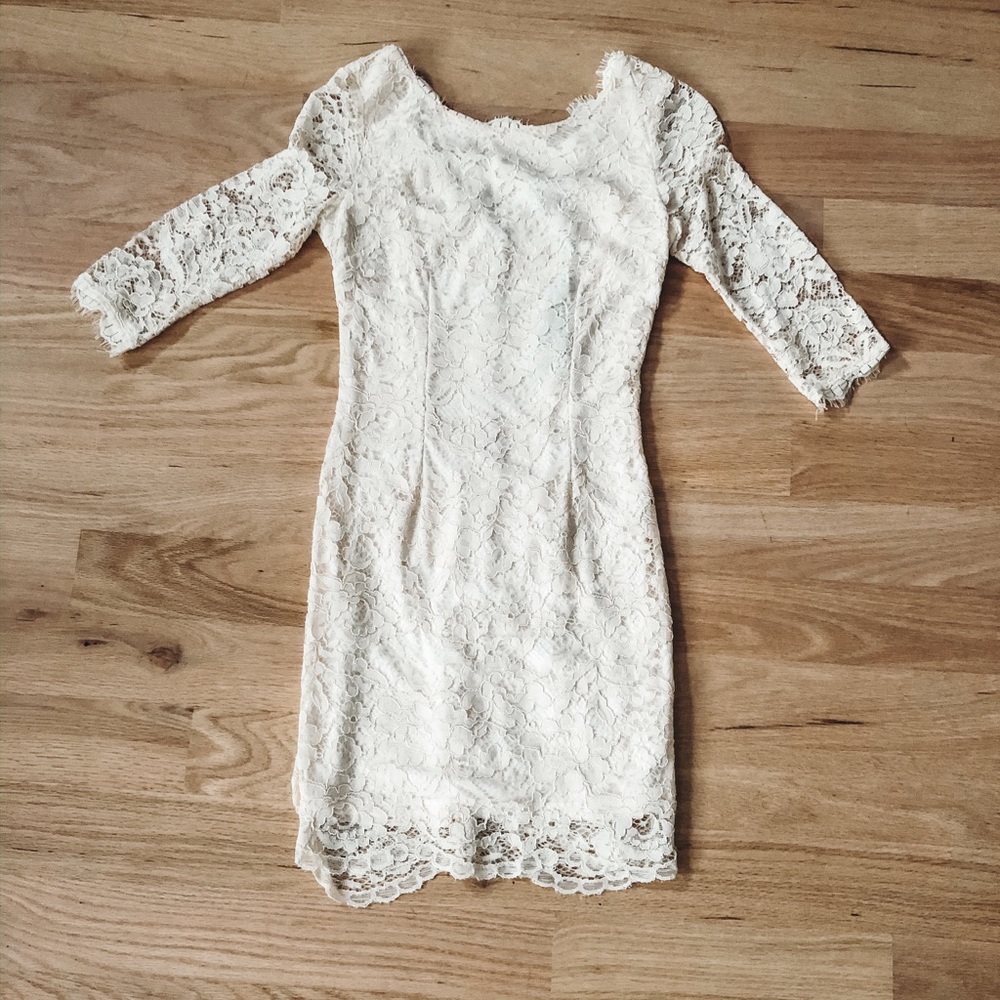 Lulu’s Ivory Lace Dress